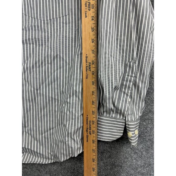 Egara Button Up Shirt Men's XL Gray Striped Long Sleeve Non-Iron Casual - Picture 3 of 6